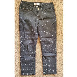 SO Black with Gray Stars Capris